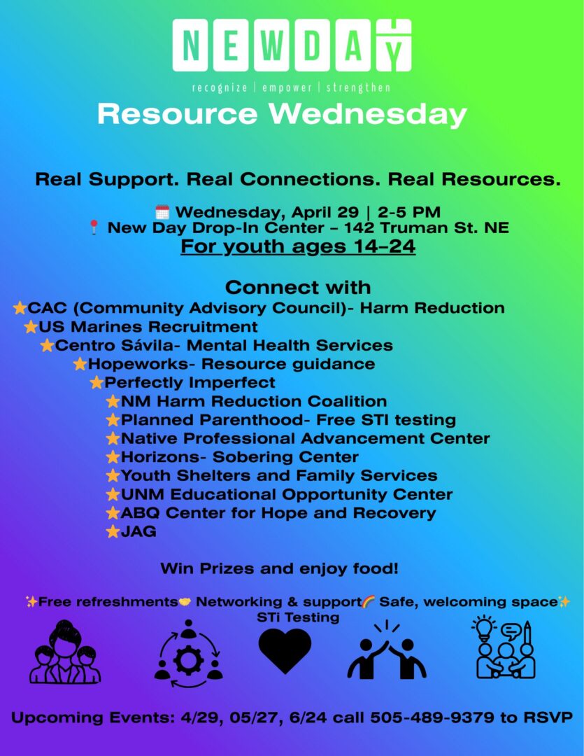 Resource Wednesday event flyer for youth.