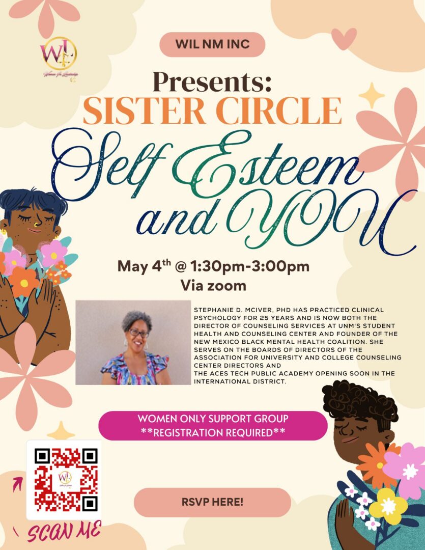 Event poster for women's self-esteem workshop.