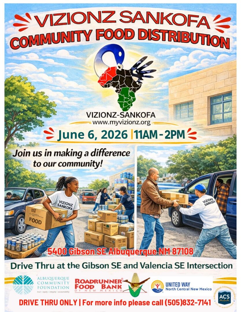 Community food distribution drive-thru flyer